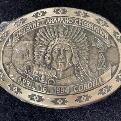 1994 Cheyenne- Arapaho Celebration Brass Buckle
