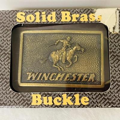 Vintage “BTS” Solid Brass Winchester Buckle