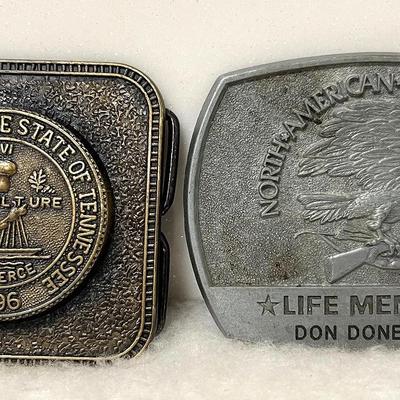 North American Hunting Club and The Seal of Tennessee Buckles