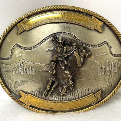 Vintage German Silver and Brass Buckle