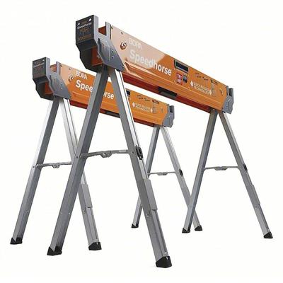 BORA Saw Horse: Fixed Ht, Steel, 3 in Overall Wd, 1,500 lb Overall Load Capacity, 1 PR