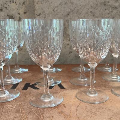 14 Red Wine &  4 White Wine Crystal Glasses 