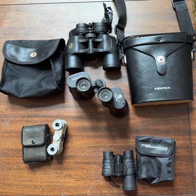 Lot Of Binoculars Canon & Pentax