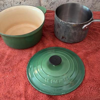 Le Cruiset Pot W Lid And Other Pot