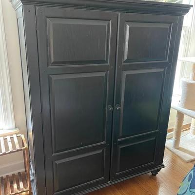 Black Stained Storage Cabinet 