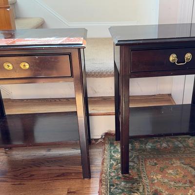 Set Of Stickley Wooden Nightstands 