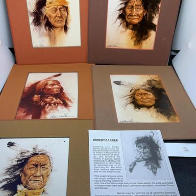 Set Of 5 Robert Garner 8x10 Matted Prints - Muted Brown And Red Colors