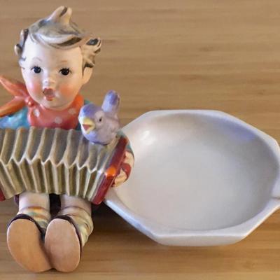 Vintage M I Hummel "Let's Sing" Boy with Birds Ashtray #114 - Trademark 2