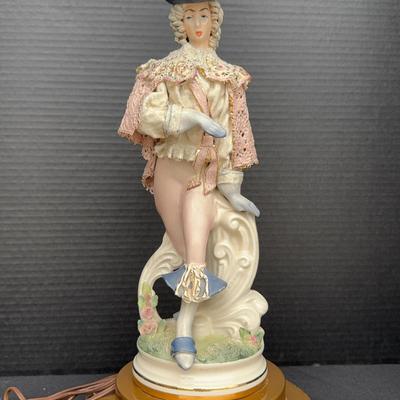 Vintage French Porcelain Boudoir Lamp