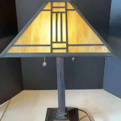 Beige And Dark Metal Tiffany Light 