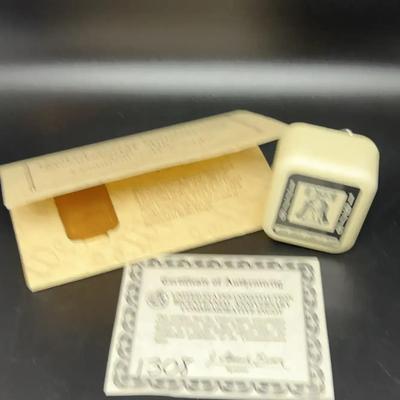 Constituton Bronze Ingot 1787 - 1987 & Bicentennial Music Box 1976