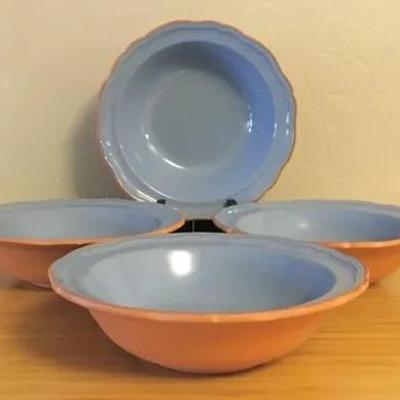 4 LoneOak & Co Terra Cotta Porcelain Serving Bowls - Pottery Dishes
