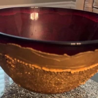 14k Gold Covered Glass Bowl