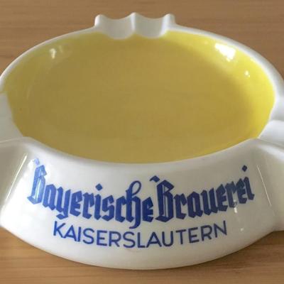 Vintage 7" Bayerische Brauerei Porcelain Ashtray - German Advertising