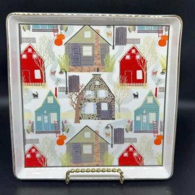 “Grace” Frankoma Porcelain Candy Dish Small Square Plate