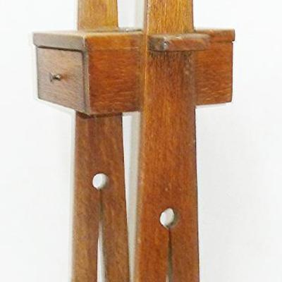Mission Oak pipe stand, signed