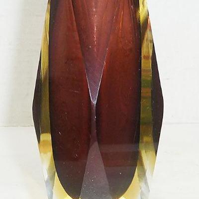 MCM facet cut glass vase