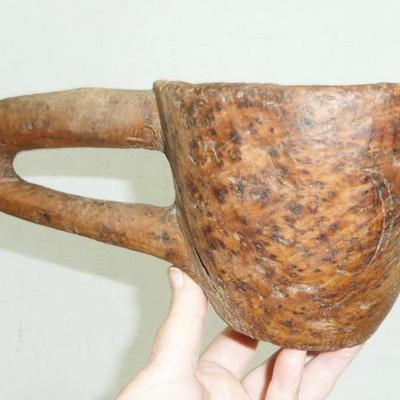 burl wood handled bowl