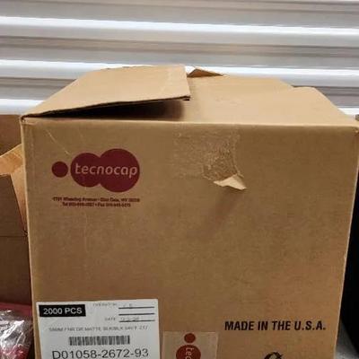 Box of Opened, Unused, Metal Candle Making Lids