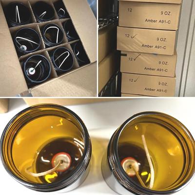 Empty Candle Holders- Amber  With 1 Wick