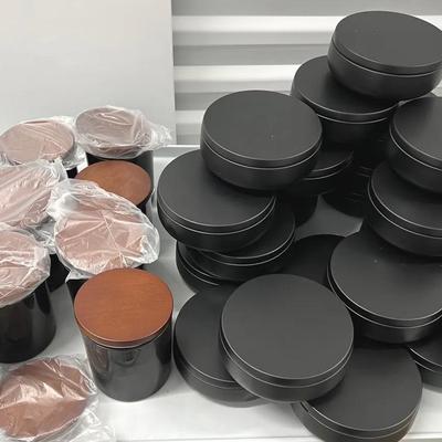 Black Tins & Black Glass Jars