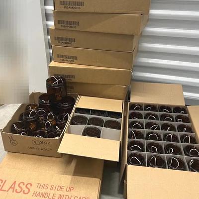 Amber Jars, Mostly 4 Ounces 
