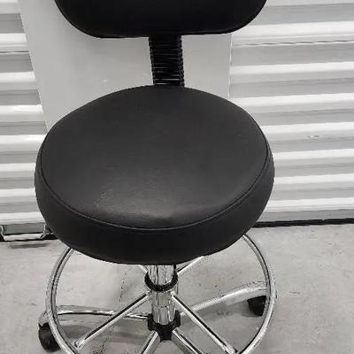 Rolling Garage/Office Stool With Back