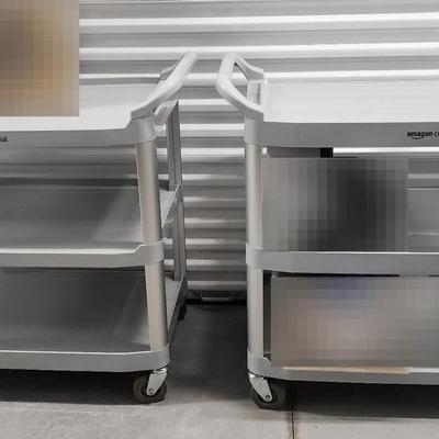 Pair Of Commercial Plastic Rolling Carts