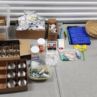Metal Candle Tins - Empty W/ Wicks And Other Candle Making Supplies