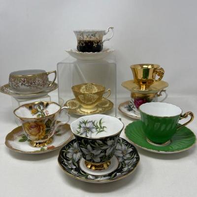 Assorted English & Japanese Porcelain Tea Cups and Saucers