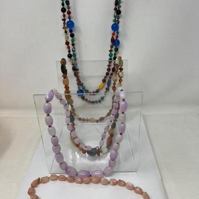 Glass Bead and Stone Vintage Necklaces