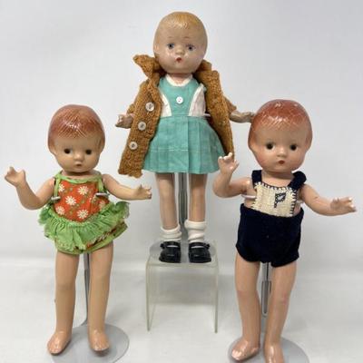 Trio Effanbee Patsyette Composite Dolls