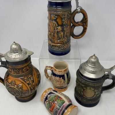 Vintage German Gerz Steins & Small Mugs
