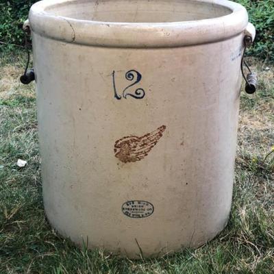 Red Wing 12-Gallon Stoneware Crock - Early 20th Century