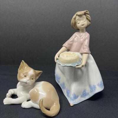 Handmade in Spain – NAO Lladro Birthday Girl & Daisa Surprised Cat