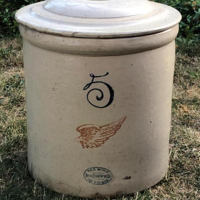 Antique Red Wing 5-Gallon Crock with Lid – Union Stoneware Co.