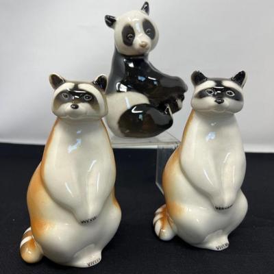 Masked Mischief & Gentle Curiosity – USSR Porcelain Animal Trio