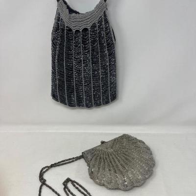 Suzy Smith Black Beaded Handbag & one more