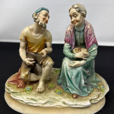 A. Borsato Milano Italy Figurine – Peasant Couple in Tender Gaze