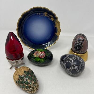 French Limoges Trinket Dish & Global Egg Collection