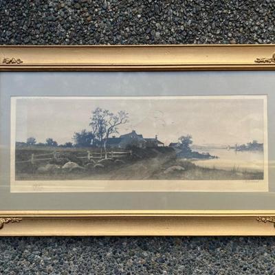 Ernest C. Rost Landscape Etching - Signed in Pencil