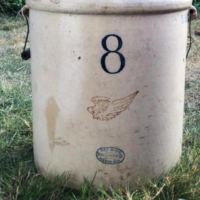8 Gallon Red Wing Stoneware Crock 