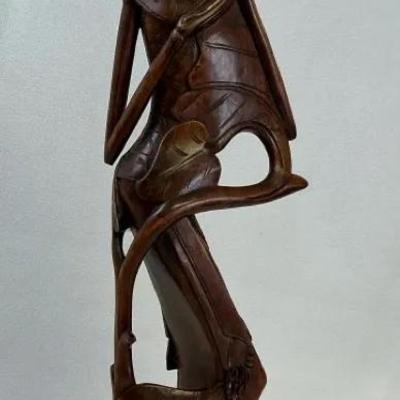Balinese Carved Wood Siva Figurine, Vintage