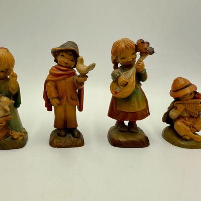 Anri Italy Hand Carved Wood Figurines 3 Inch