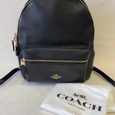 Coach Black Leather Backpack 