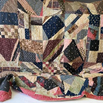 Antique Handmade Knotted Quilt 