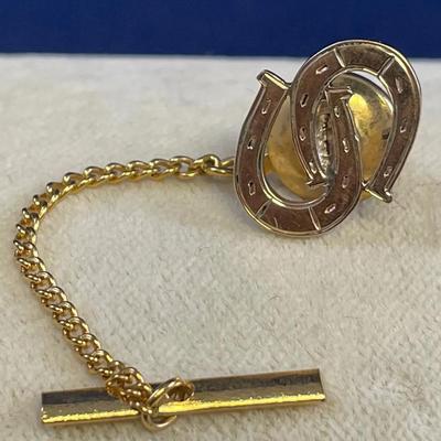 14k Gold Horseshoe Tie Tack