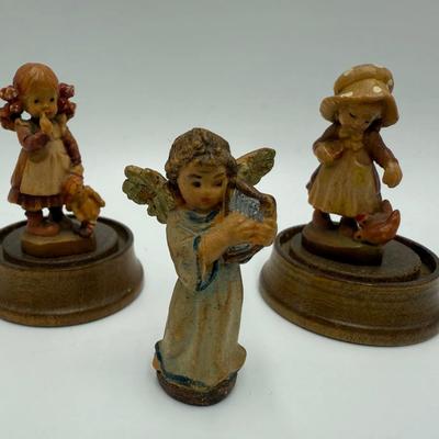 Anri Italy Tiny Sarah Kay Hand Carved Figurines 1.75 Inch 