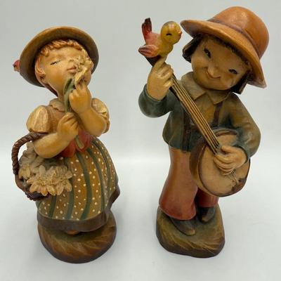 Anri Italy Hand carved Figurines Numbered 6 Inch