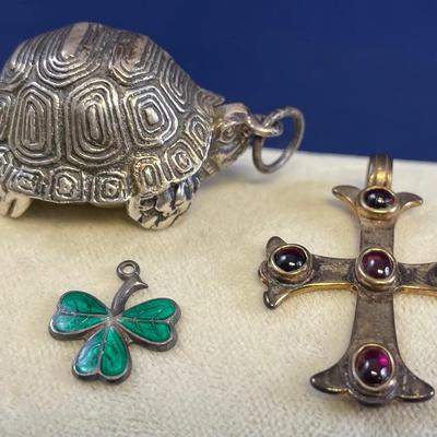 Sterling Silver Pendants With Garnets